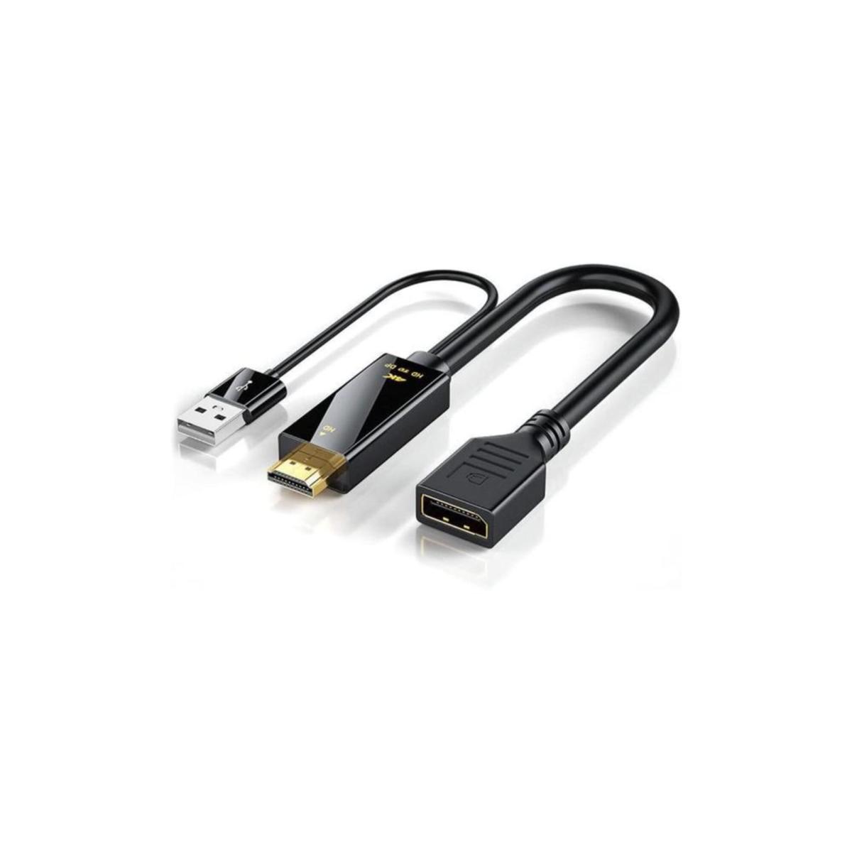 HDMI To Displayport 4K USB 2.0 Güç Kaynaklı Kablo Hd To Dp Kablo 4K@60Hz - DP Dönüştürücü Adaptör