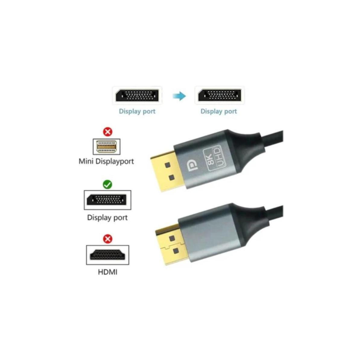 SEENERGY SE-7206 8k Displayport 1.4 Kablo 32,4gbps, 8K@30Hz, 5K@60Hz, 4K@120Hz 2160P 1.8 METRE
