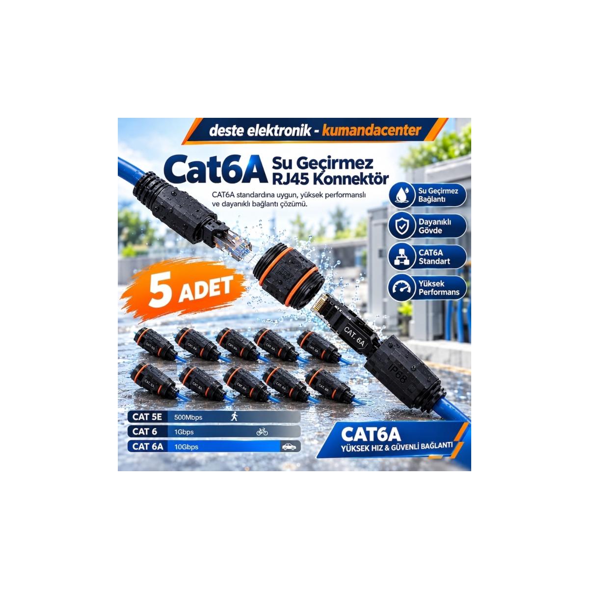 Dış mekan (IP68) RJ45 patch kablo bağlantısı konnektörü,CAT6 toz ve su geçirmez 2xRJ45 soket 5 adet