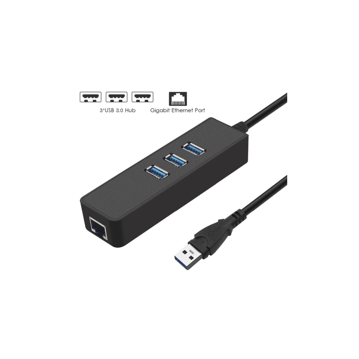 FHD61 Usb 3.0 To Ethernet Gigabit Rj45 3 Port Hub Çoklayıcı Adaptör