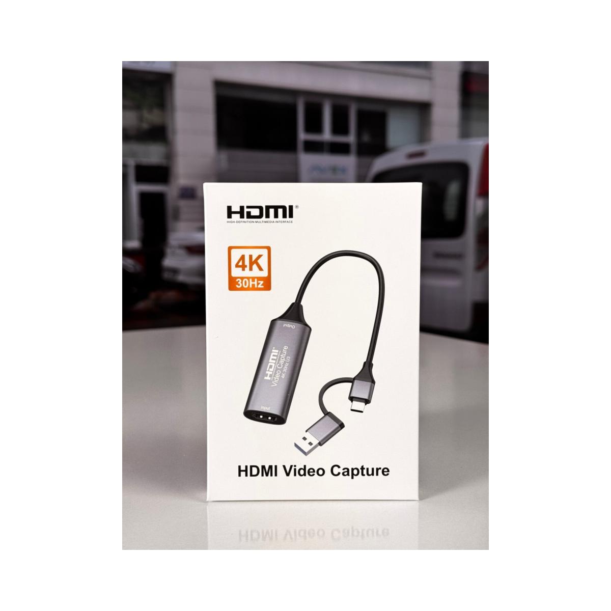 HDMI Video Capture 4K Video Aktarıcı HDMI Video Capture Card USB 2.0 ve Type-C Görüntü Aktarıcı