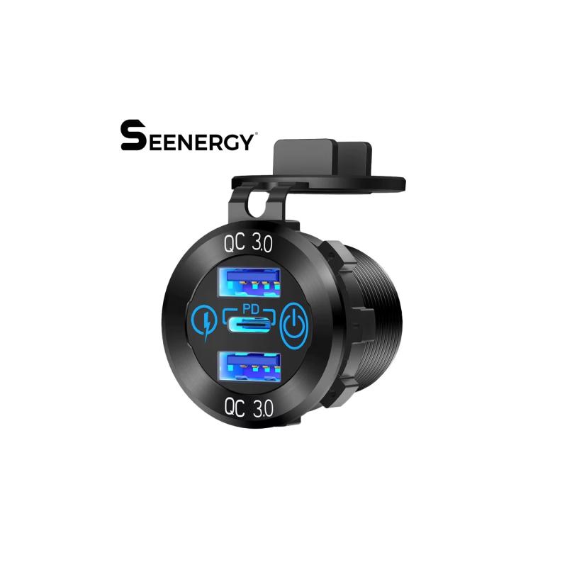 SE-7013 USB şarj soketi Makam Masası Karavan Araç Tekne Cihazı 12-24V USB Çıkışı Dokunmatik Panel