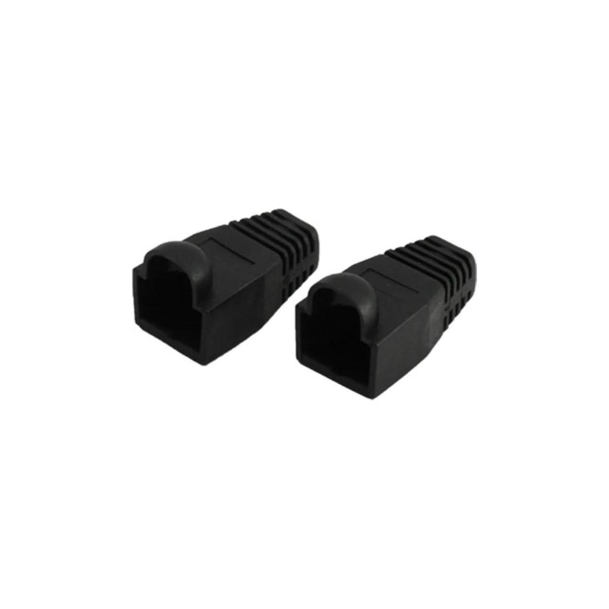Rj45 Kılıf Cat5 Cat6 Siyah Renkli Koruyucu Network Boot 25 Adet Papuç