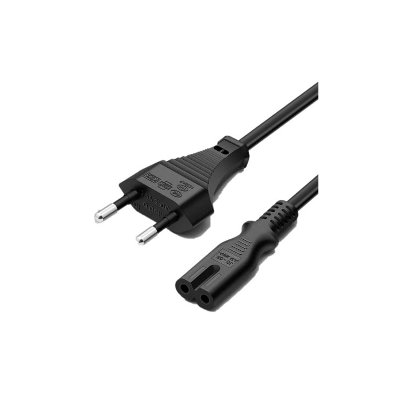 Teyp Işıldak Radio Yazıcı Fişi C7 Power Güç Kablosu Enerji Kablosu 2 Pinli Power Kablo Siyah 1,5 MT