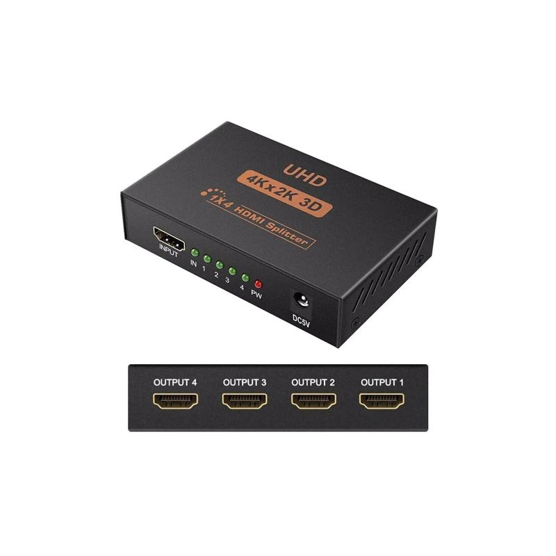 4 Port Hdmi Çoğaltıcı 4K Hdmı Splitter 1 Giriş 4 Çıkış Hdmi Çoklayıcı 4 Ekran Full Ultra Hd