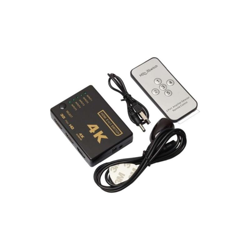 HDMI 5 PORT SWİTCH 5 Port 4K Kumandalı Ultra HD HDMI Switch 5 Cihaz 1 Monitör Seçmeli Switch