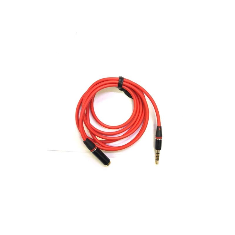 4 Boğum 3.5mm Kulaklık Uzatma Kablosu 1.2m Kırmızı