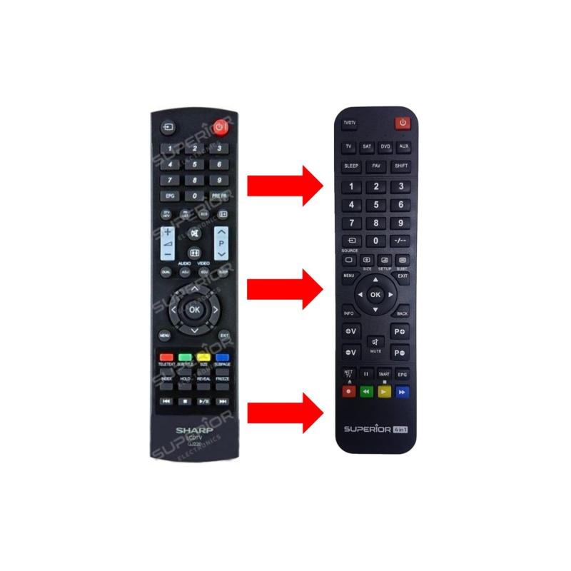 Sharp Gj220 / Lc-19le320e / Lc-26le430e Lcd Led Tv Kumandası