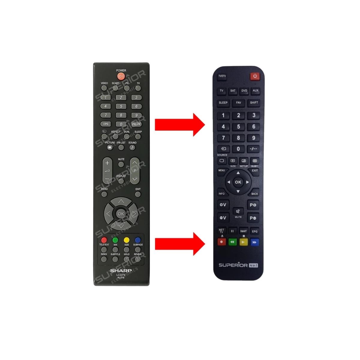 Rl57s / Lc42sb55 / Lc42sb55s / Lc42sb55s Lcd Tv Kumandası