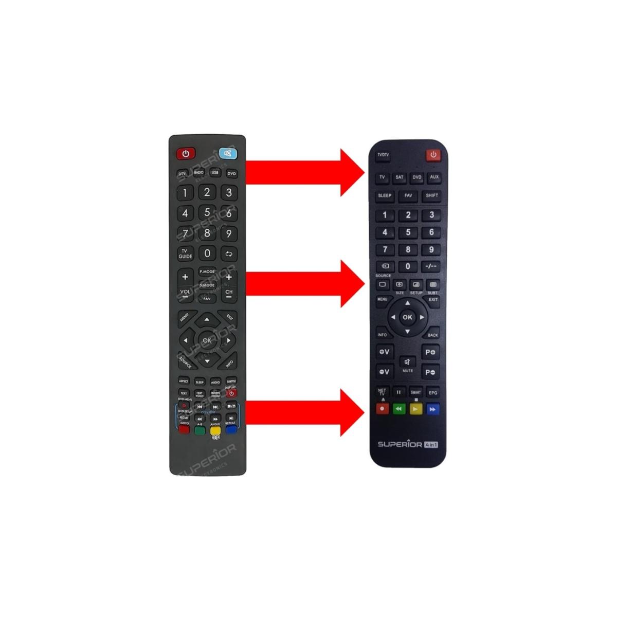 Lc-22cfe4000e / 24che4000e / 55cfe6452e Lcd Led Smart Tv Kumandası