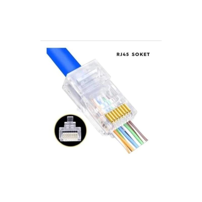 Yeni Nesil Rj45 Cat 6 Konnektör 100 Lü Paket 1. Sınıf Kalite