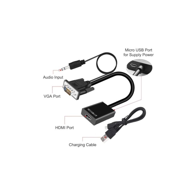 Vga To Hdmı Çevirici Vga Audio To Hdmı Converter Usb Destekli Vga Hdmi