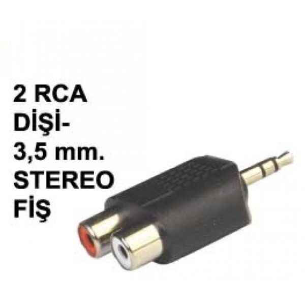 2 rca dişi - 1 stereo erkek jak