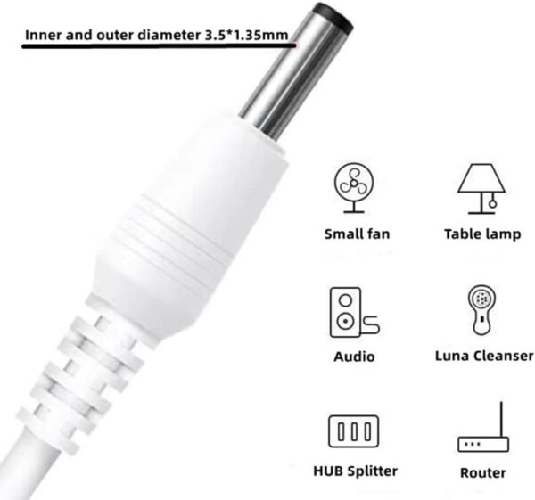 usb dc 3.5x1.35mm güç kablosu usb radyo diş fırçası fan masa lambası şarj kablosu