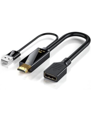 HDMI To Displayport 4K USB 2.0 Güç Kaynaklı Kablo Hd To Dp Kablo 4K@60Hz - DP Dönüştürücü Adaptör