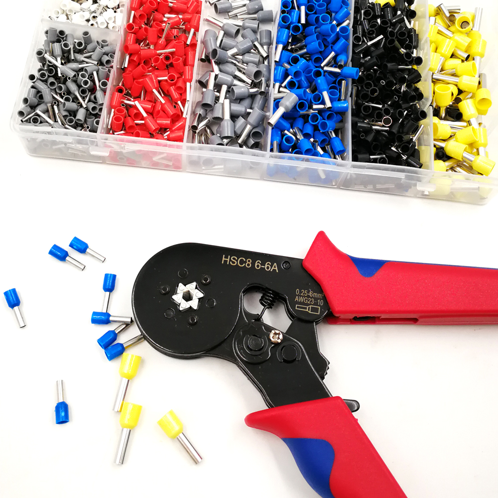 SE-3865-6 Yüksük Sıkma Pensesi.; - HSC8 6-6A ve 0.25-6mm² 23-10AWG Elektrik Teli Yüksük Sıkma Pensesi 340 ADET PAPUÇ HEDİYE - Görsel 3